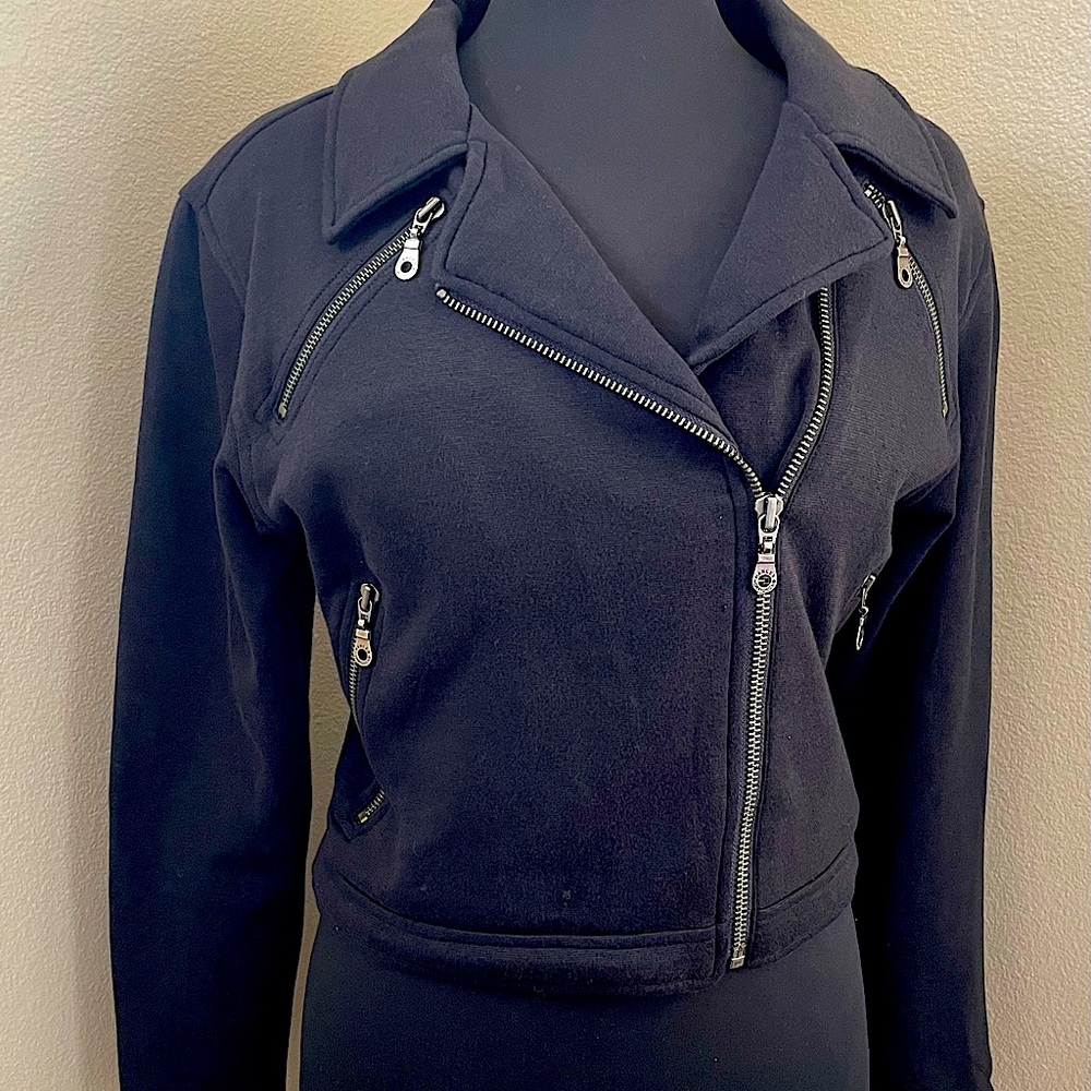 VINTAGE Harley-Davidson Cropped Riding Jacket Coat Women's Medium Chrome Heart